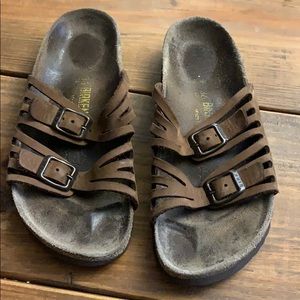 Birkenstock Tan Slide Sandals